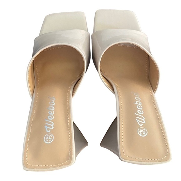 Weeboo nude triangle block open toed heels Size 5.5 - Picture 5 of 8